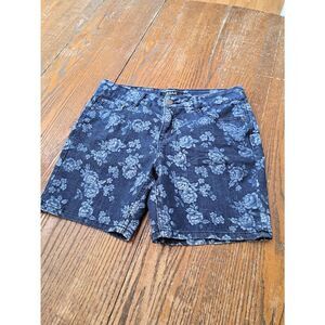 Size 12 Beau Dawson Denim Blue Jeans Floral Summer Shorts w Pockets Belt Loops